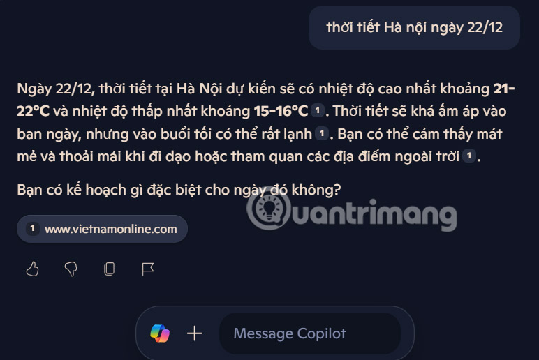 Nhắn tin trên Copilot