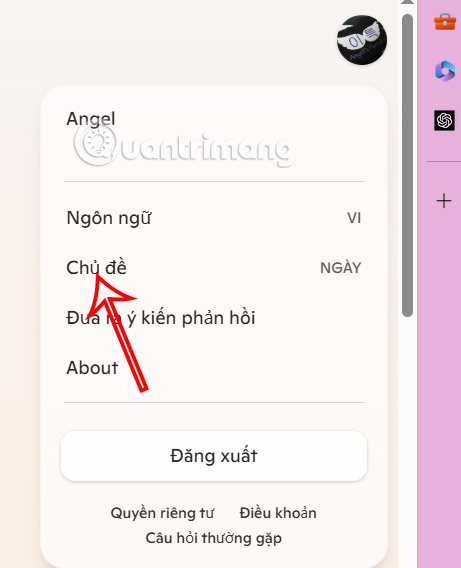 Đổi theme Copilot