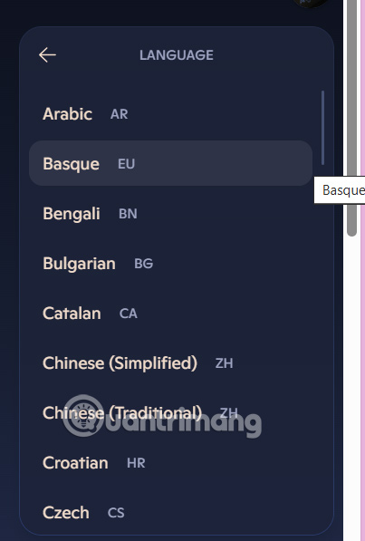 Đổi ngôn ngữ Copilot