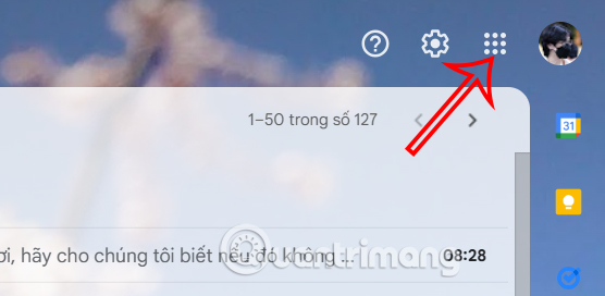 Truy cập menu ứng dụng trong Gmail