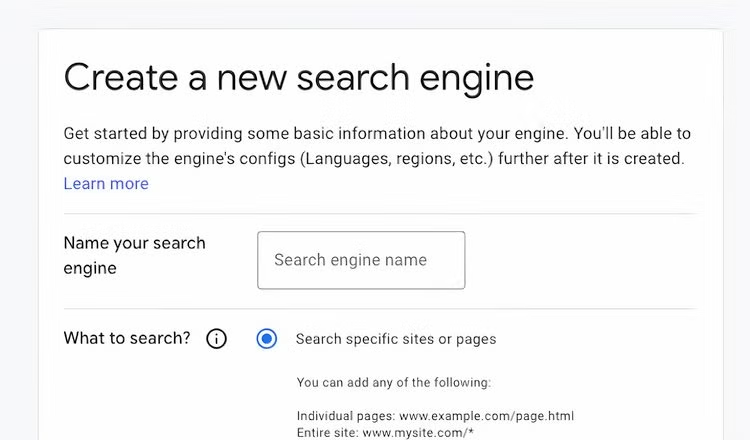 Bước thứ ba trong quá trình tạo công cụ tìm kiếm tùy chỉnh của Google