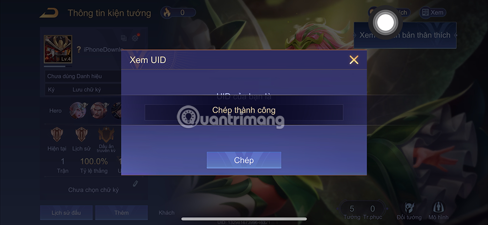 UID Liên Quân mobile