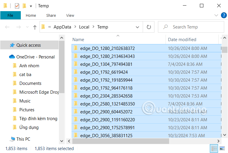 Xóa dữ liệu rác trong thư mục Temp 