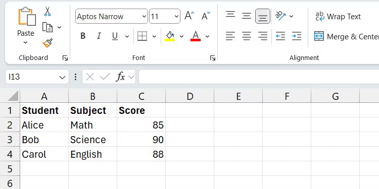 Kết quả của hàm INDEX trong Excel trên Windows.