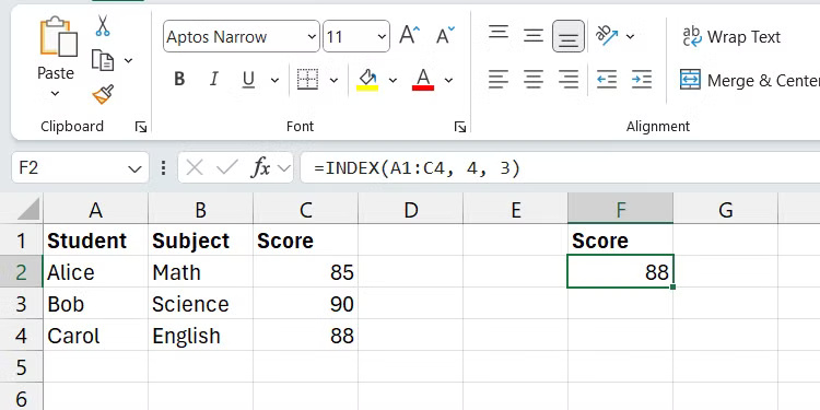 Một phạm vi tên trong Excel.