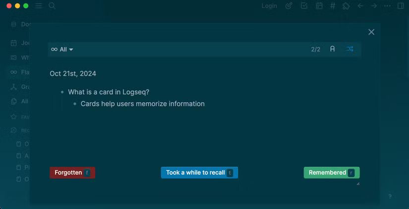 Flashcards Logseq