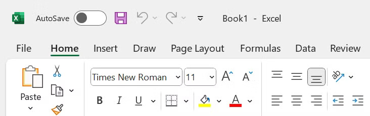 Auto-Save đã bị vô hiệu hóa trong Microsoft Excel.