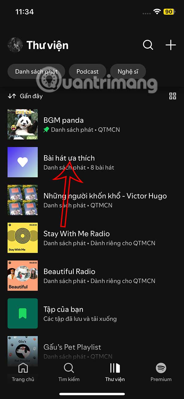 Bài hát ưa thích Spotify