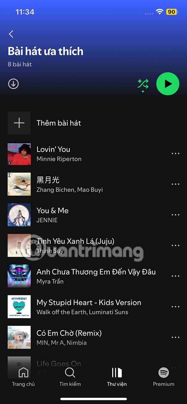 Bài hát lưu từ Instagram Reels