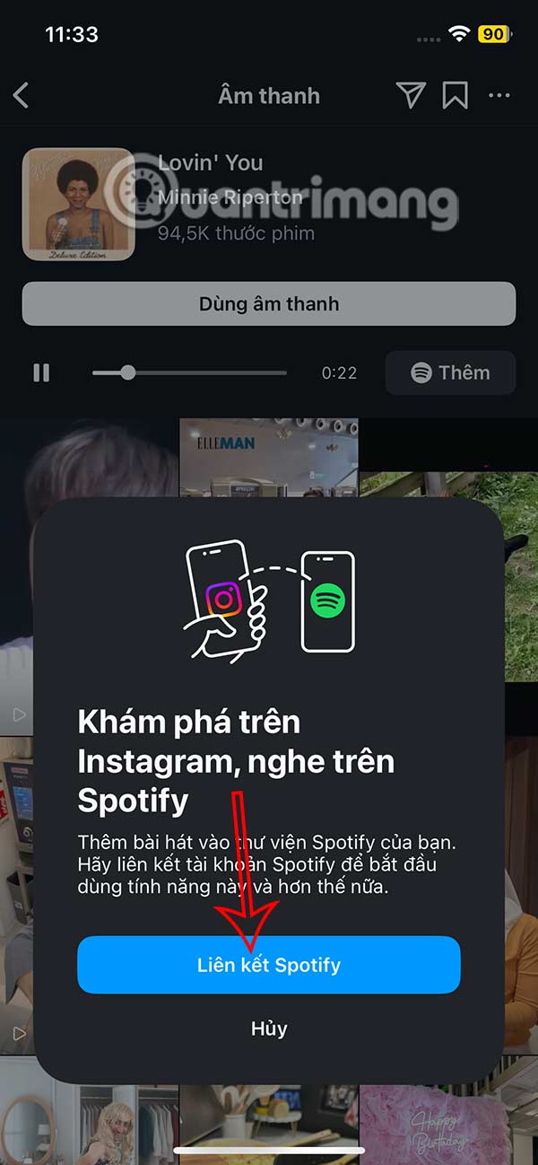 Liên kết Instagram với Spotify
