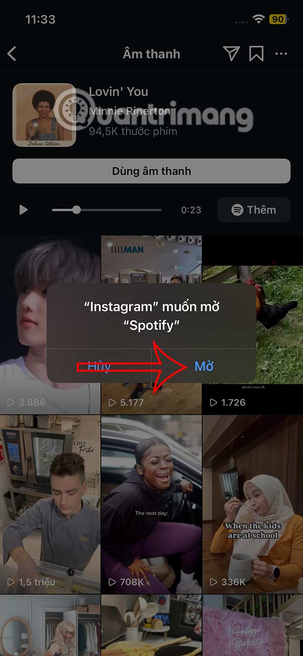 Mở Spotify