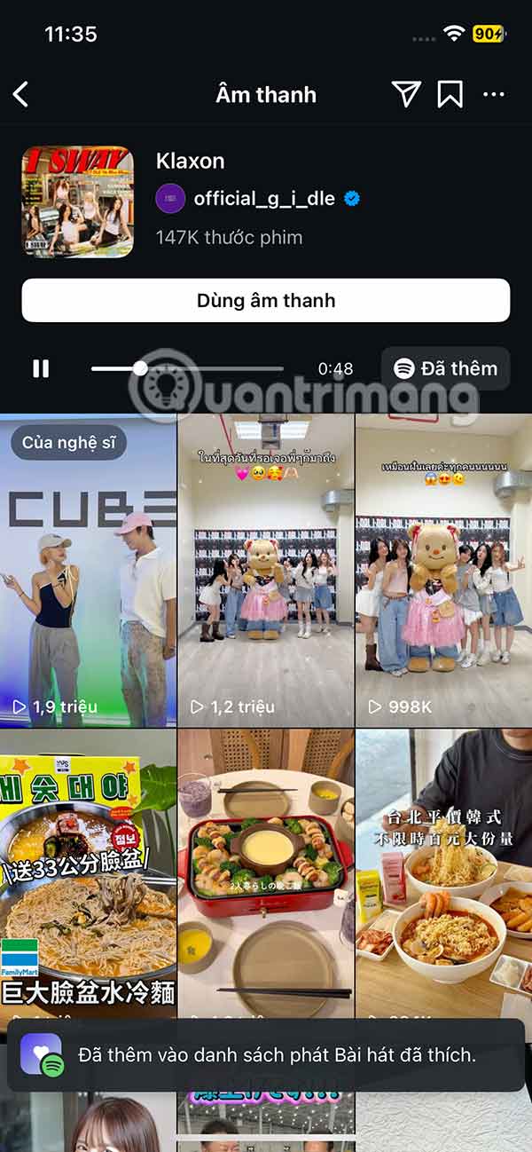 Save Instagram Reels songs to Spotify
