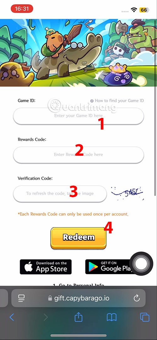 cách đổi code Capybara Go