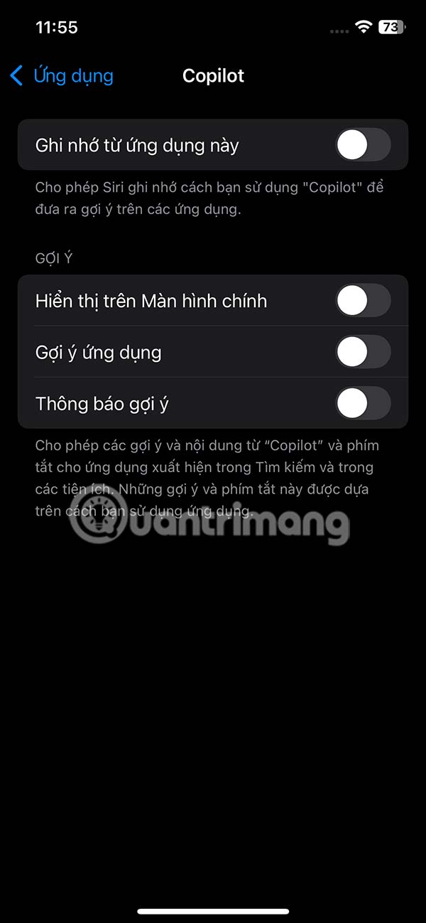 Xóa gợi ý ứng dụng cụ thể trên Siri