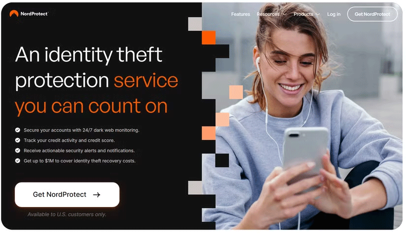 Màn hình chào mừng dịch vụ NordProtect của NordVPN