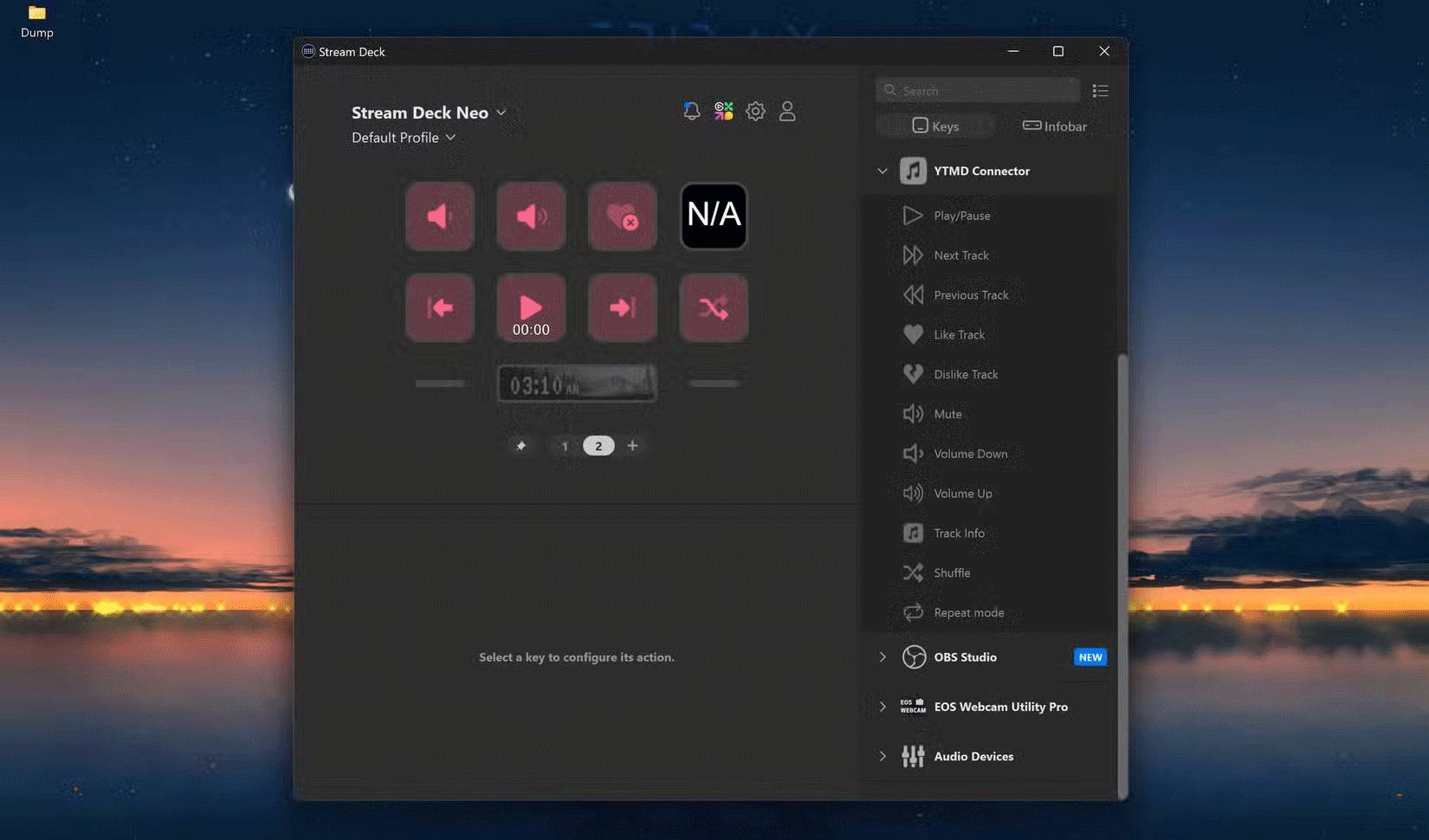 Plugin YTMD Stream Deck trên desktop Windows