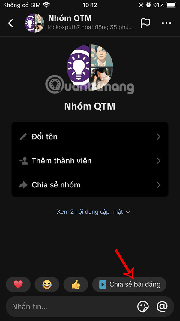Tùy chọn chia sẻ video TikTok