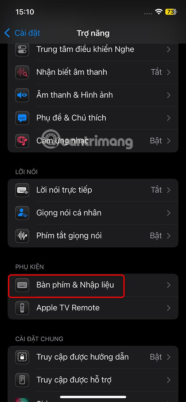 Chỉnh bàn phím trên iPhone