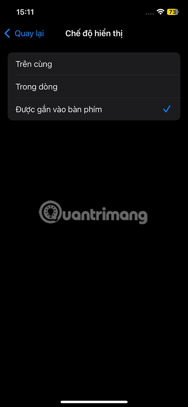Chọn vị trí hiển thị khung