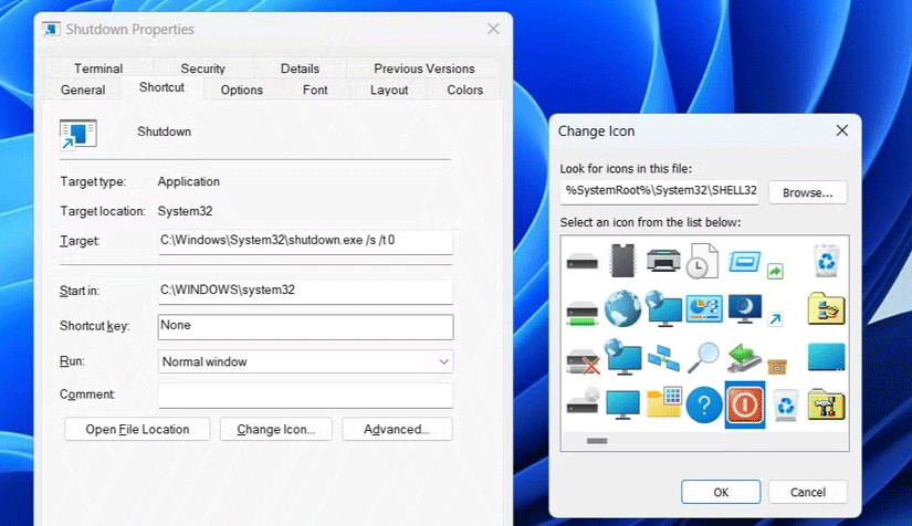 Thay đổi biểu tượng phím tắt trên Windows 11