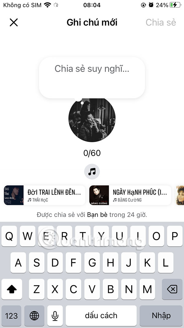 Viết ghi chú Messenger