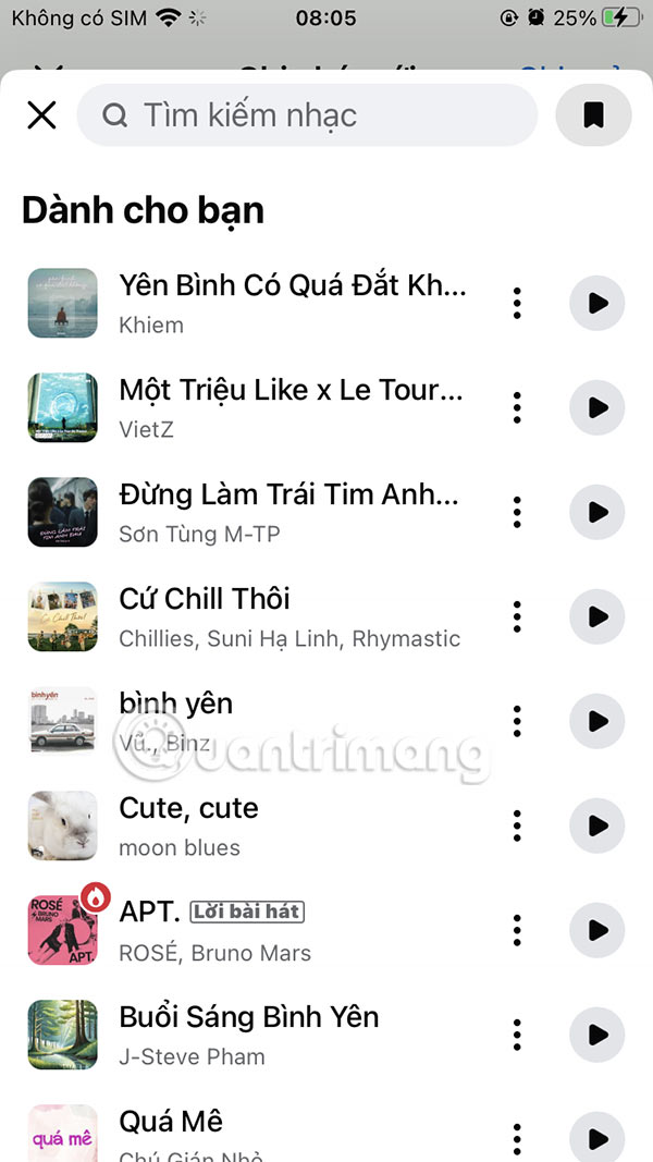 Kho bài hát ghi chú Messenger