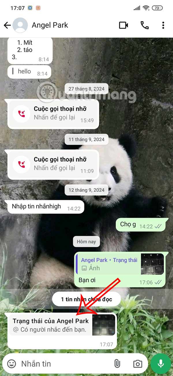 Xem status WhatsApp