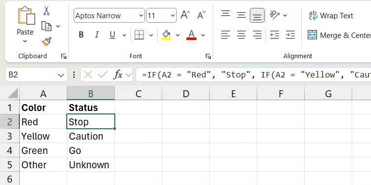 Kết quả ví dụ dùng hàm IF lồng nhau