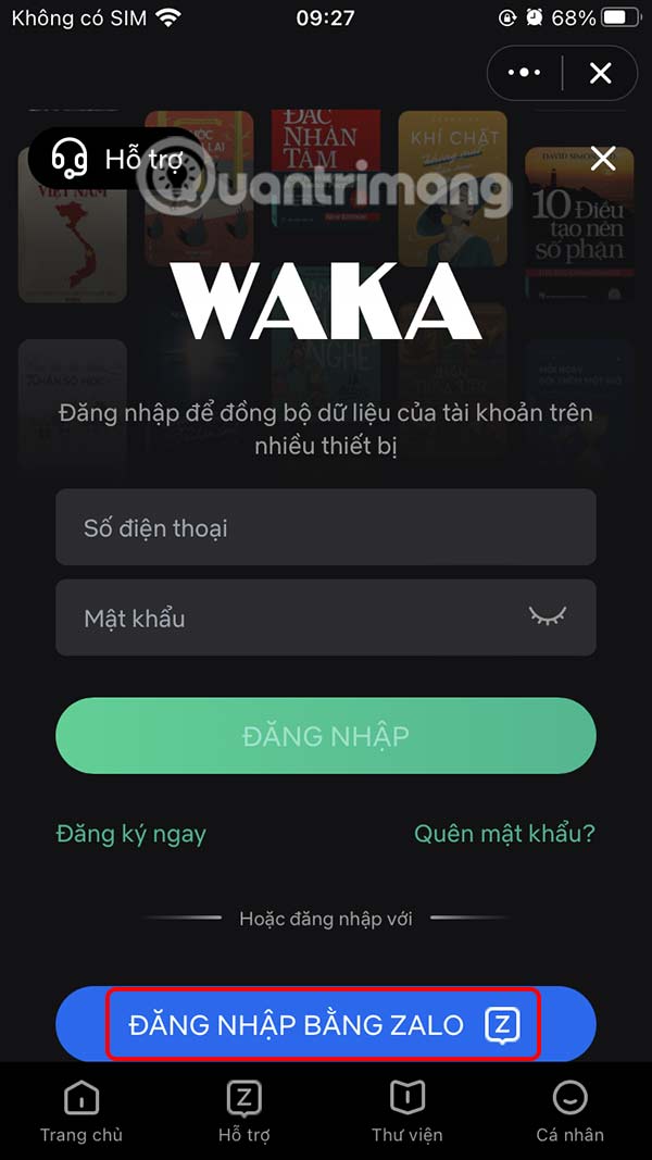 Tạo tài khoản Waka