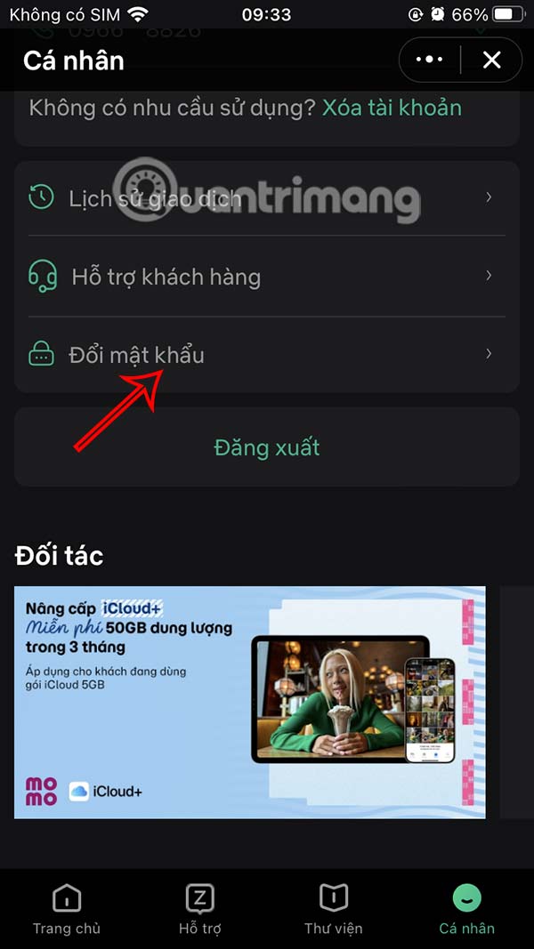 Đổi mật khẩu Waka