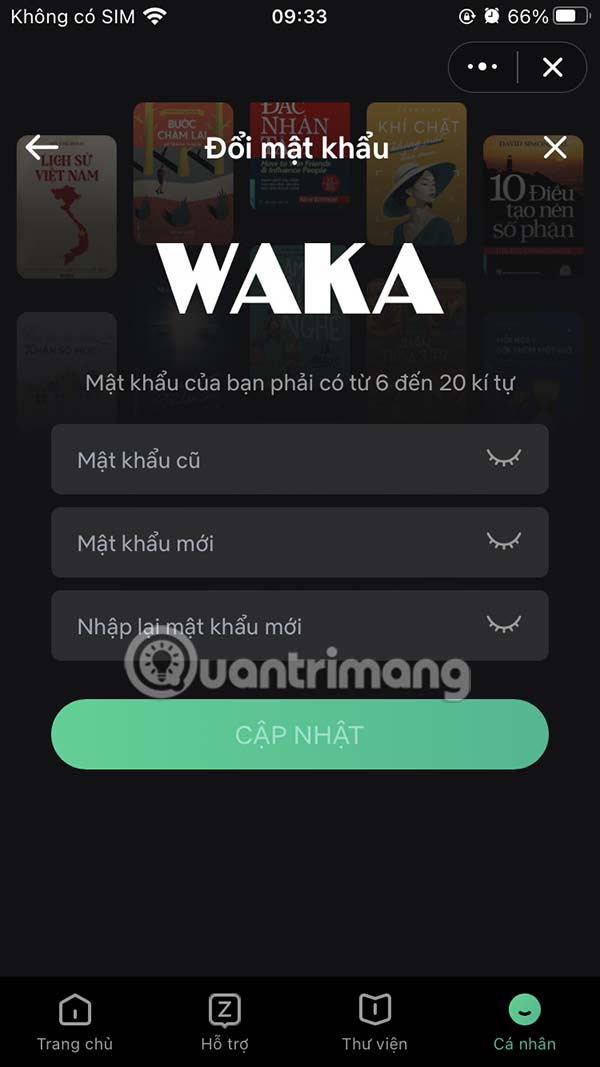 Mật khẩu mới Waka