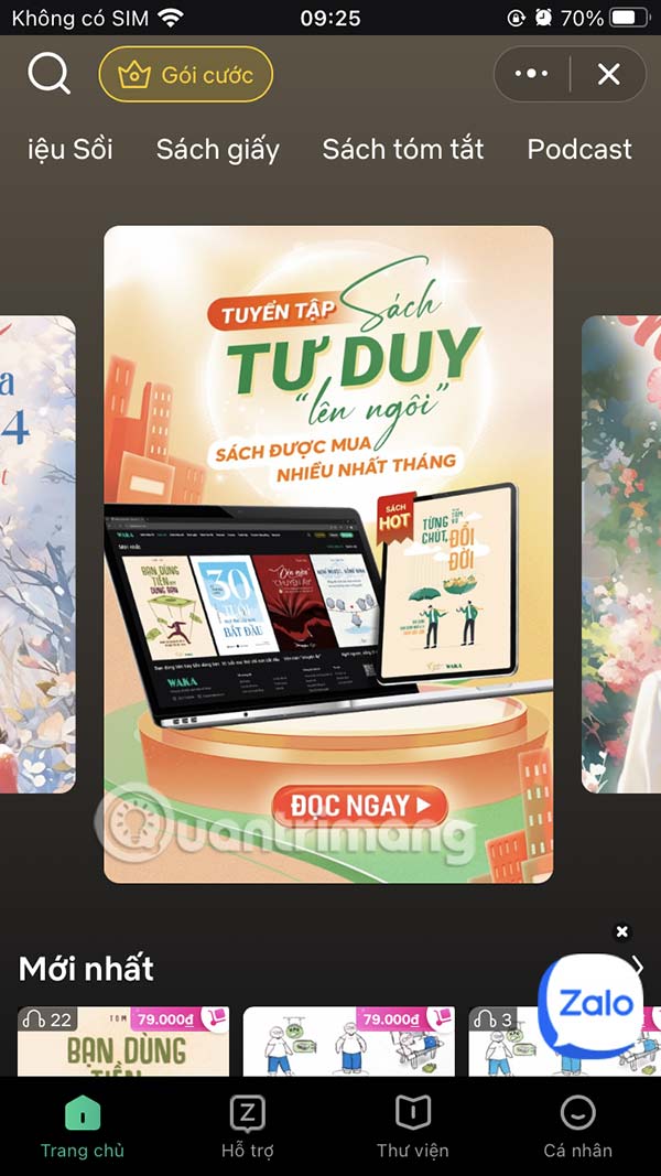 Đọc sách trên Zalo