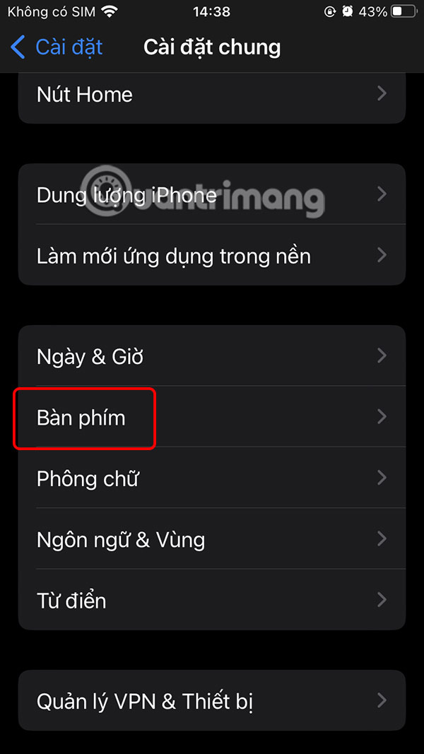 Chỉnh bàn phím iPhone