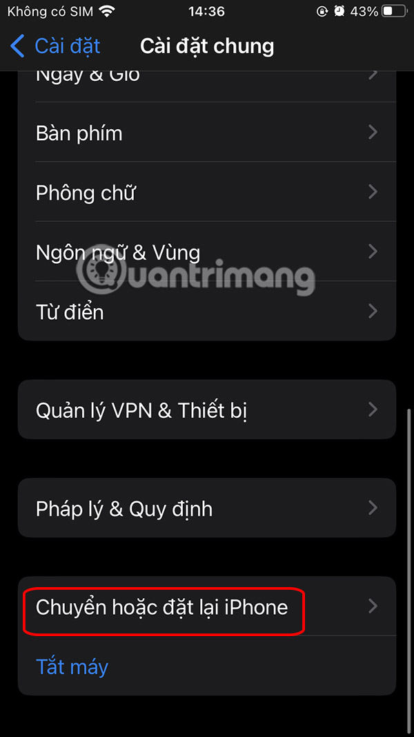 Đặt lại iPhone