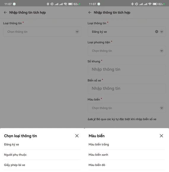 Chọn tích hợp GPLX màu biển số vào VNeID