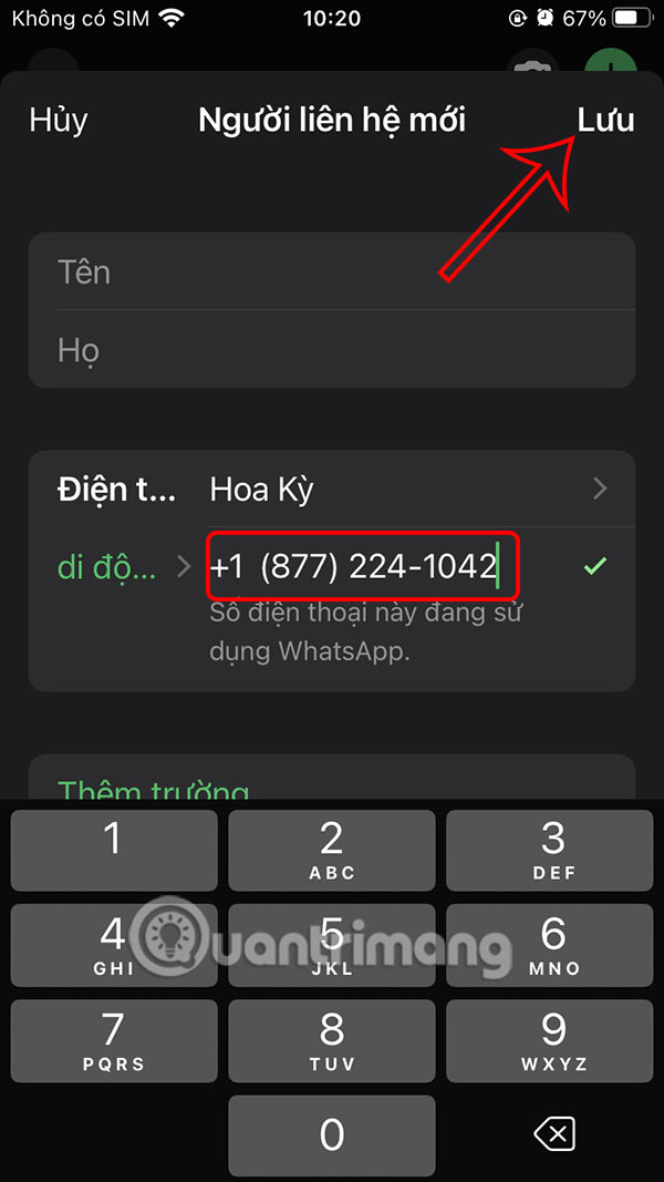 Lưu số điện thoại Copilot