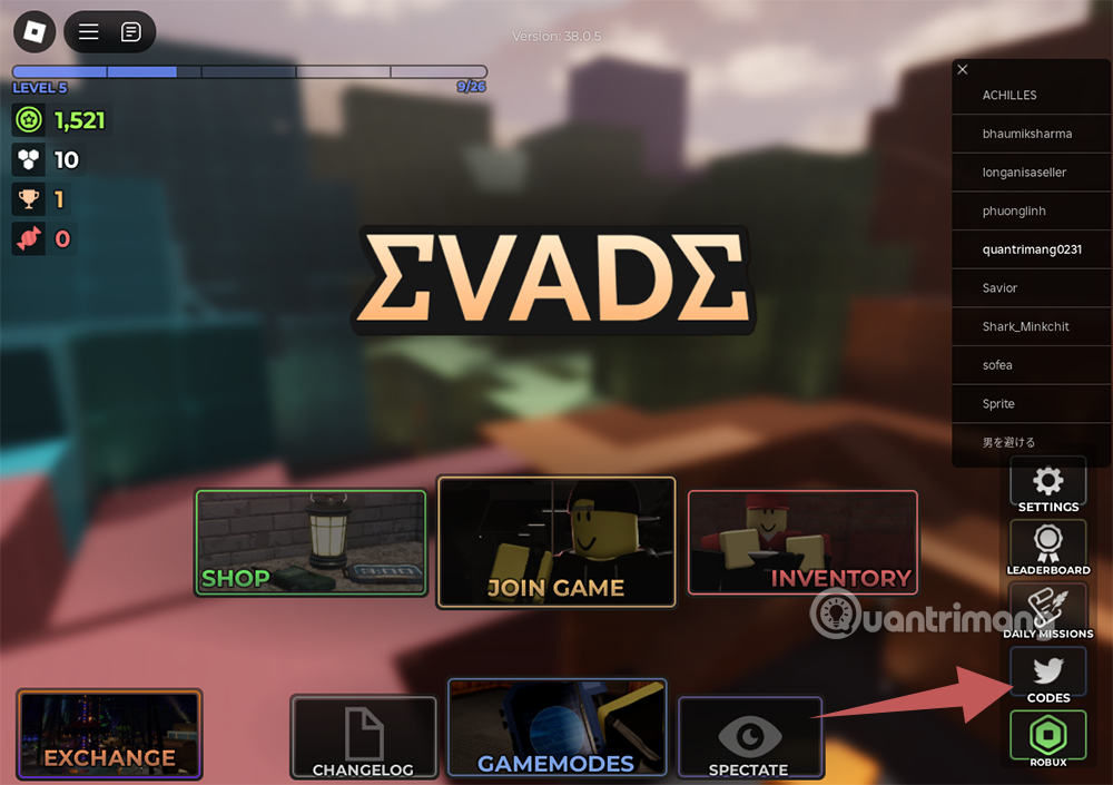 code Evade mới nhất