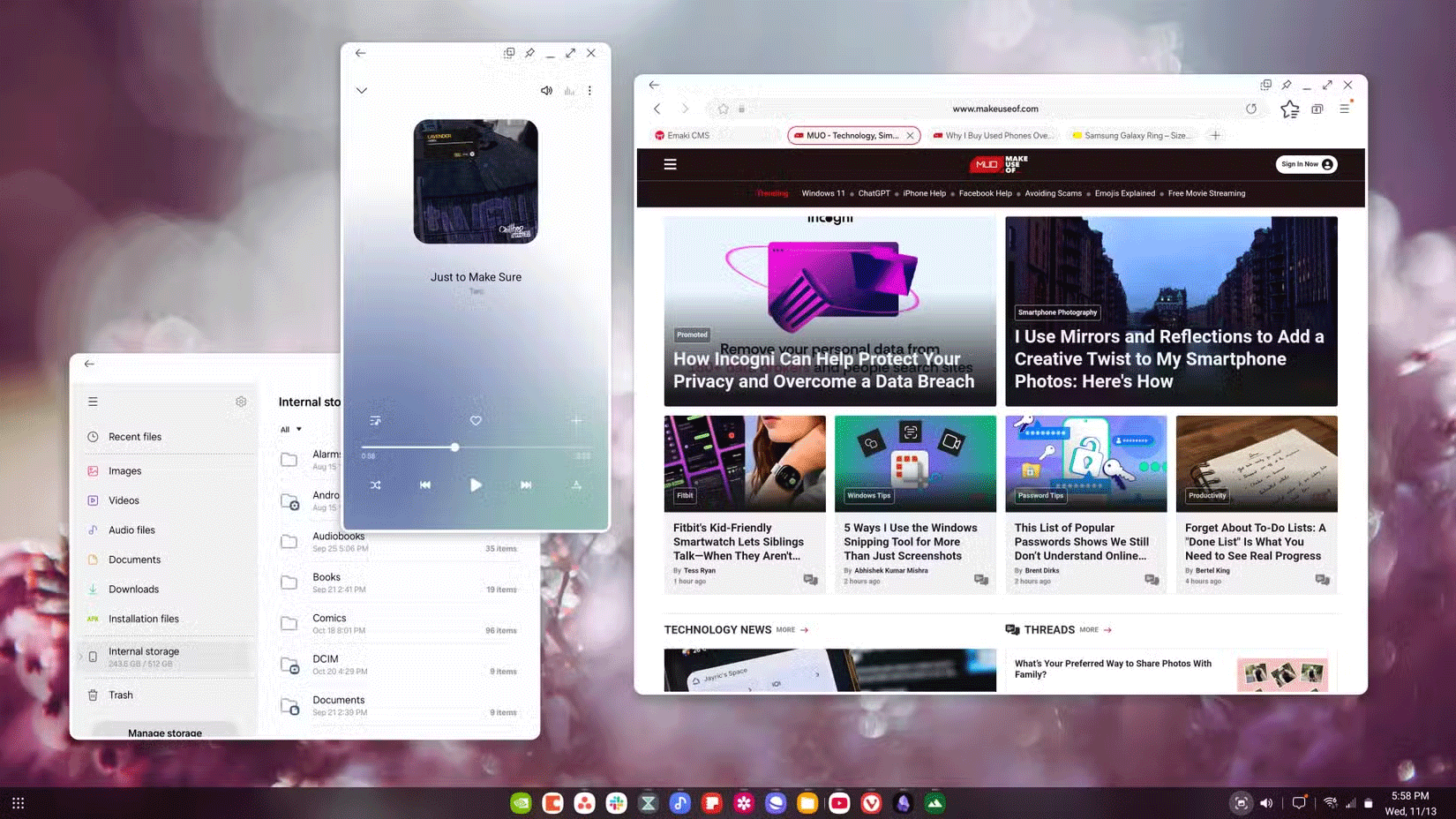 Samsung DeX trên màn hình 4K.