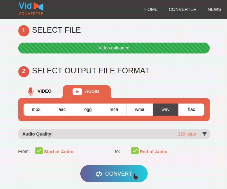 Tải file MP3 trên online-audio-converter