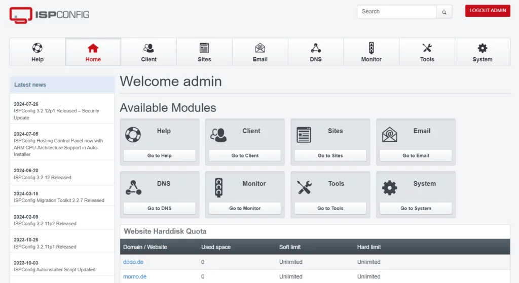 Cách cài đặt ISPConfig Hosting Control Panel với Apache Web Server trên Ubuntu 24.04