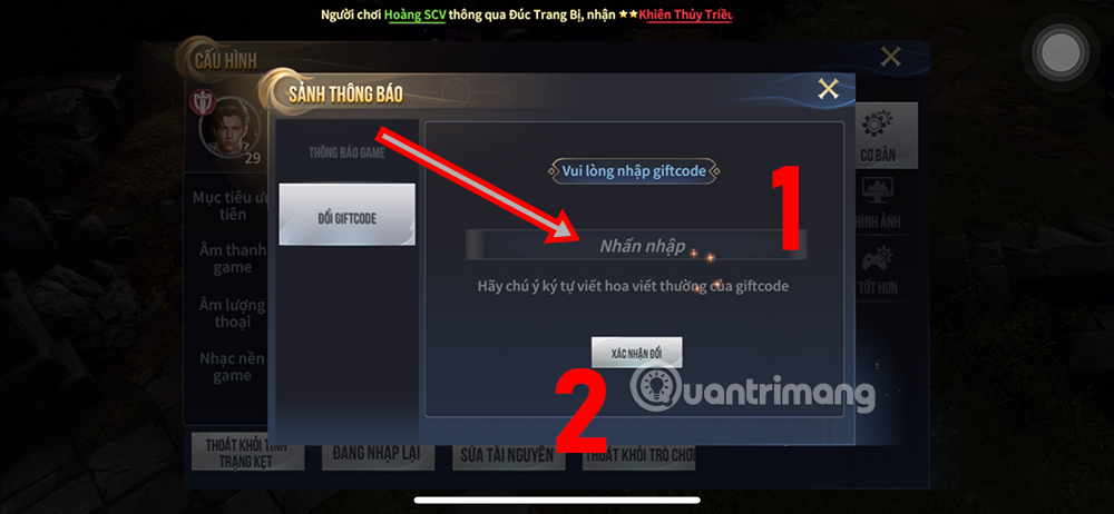 đổi code lục địa thần hỏa