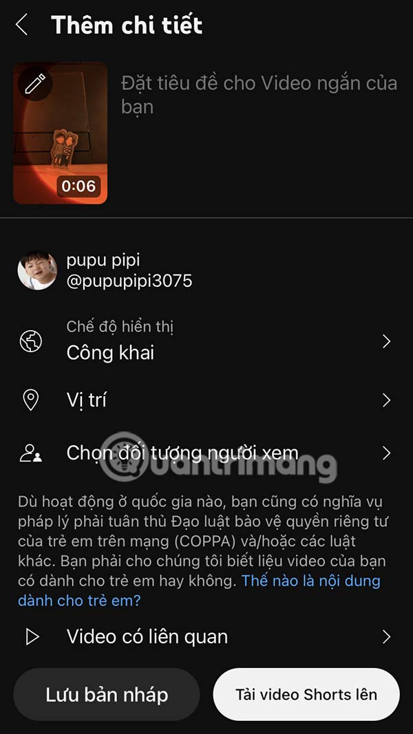 Đăng video YouTube Shorts