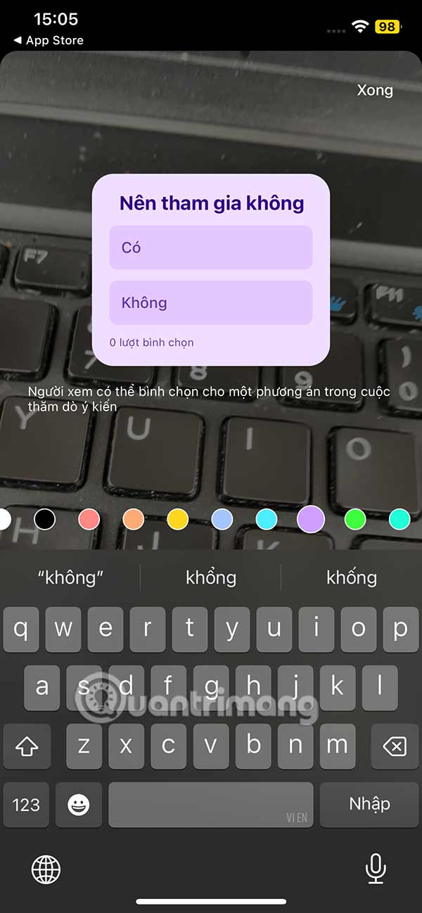 Màu cho sticker bình chọn
