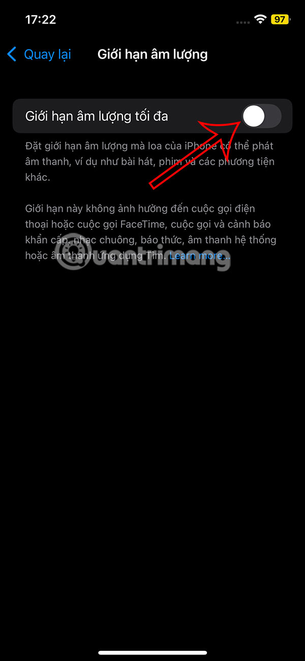 Bật giới hạn âm lượng iPhone