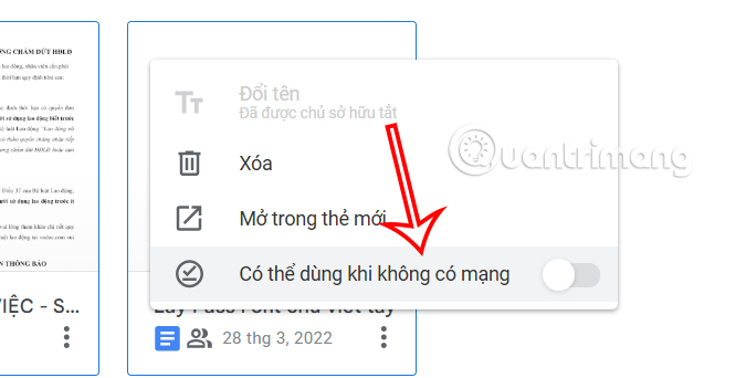 Bật sử dụng Google Docs offline