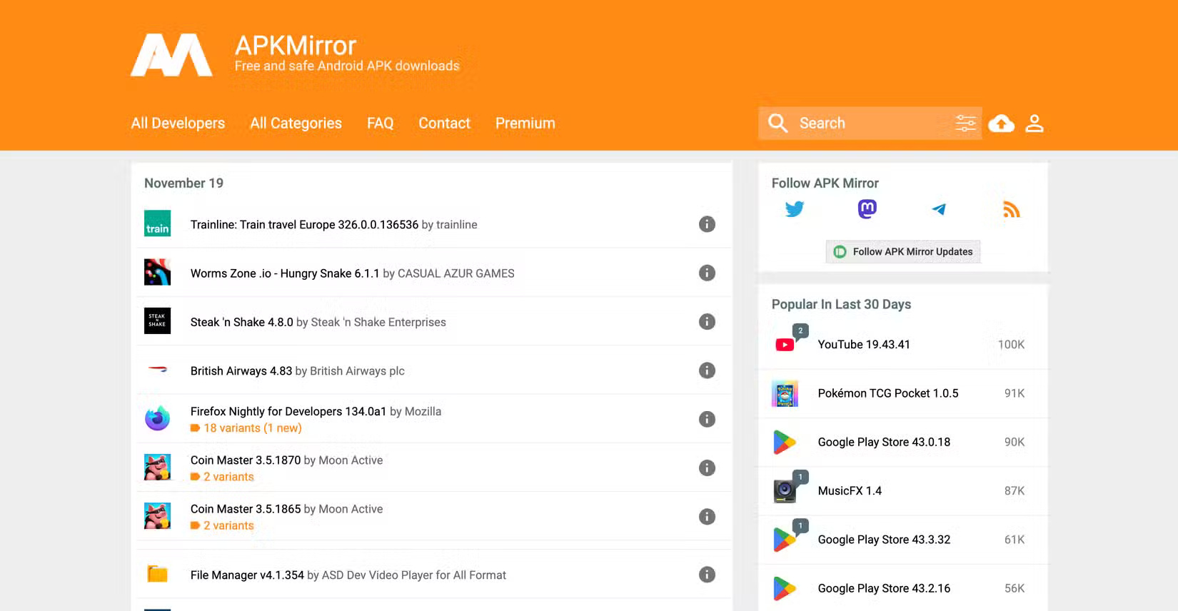 Trang chủ download APK của APK MIrror