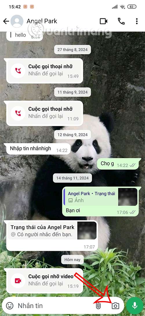 Chụp ảnh trên WhatsApp