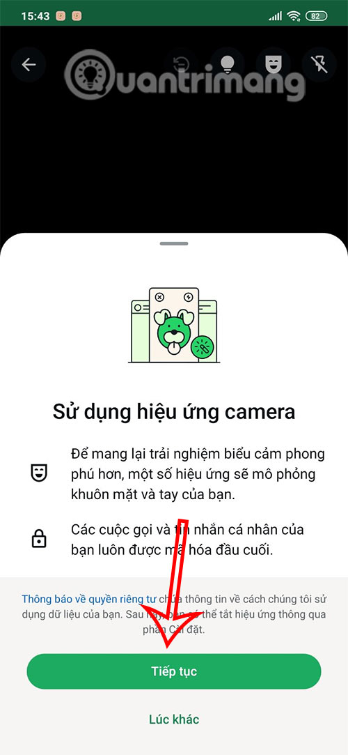 Thông tin hiệu ứng camera WhatsApp