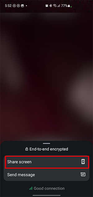 Chia sẻ màn hình gọi video nhóm WhatsApp