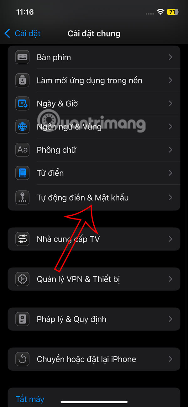 Tự động điền mật khẩu iPhone